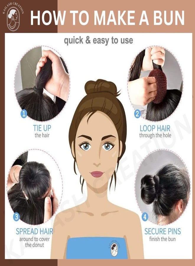 Kailash Creation Donut Hair Bun Maker for Women & Girls - Black - Reusable Round Hair Styler for Daily Use, Office, Dance & Wedding Hairstyles - Available in Single & Combo (Small, Pack of 1) - Image 5