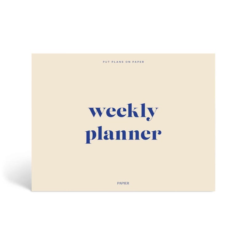 Papier Joy Weekly Desk Planner - Beige | 1 Page Per Week | Weekly Plan Section & Next Week Notes | TearOff Design | Table Top Office Essentials | 52 Sheets | Undated | Time Management & Organizer Gift - Image 1