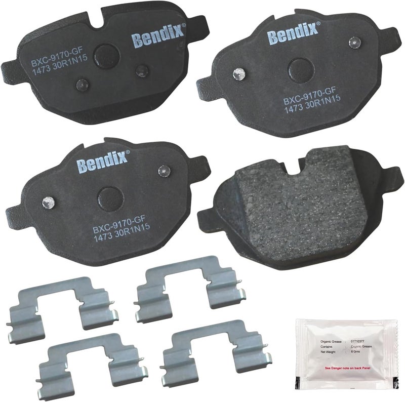 Bendix Premium Copper Free CFC1473 Ceramic Brake Pad with Installation Hardware (Rear) - Image 1