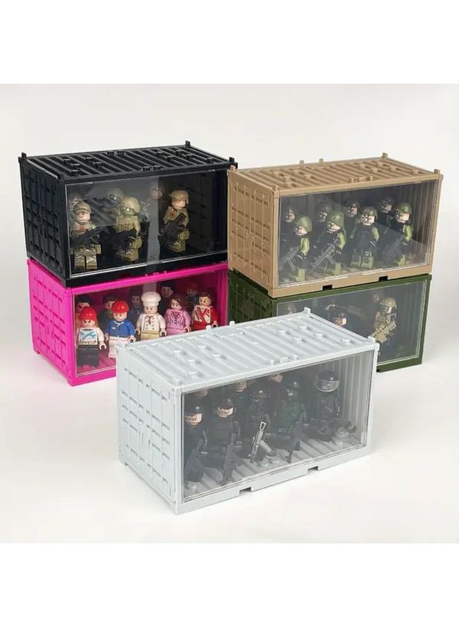 Military Building Blocks Container Black Transparent Cover Display Box Secure Latches - Image 3