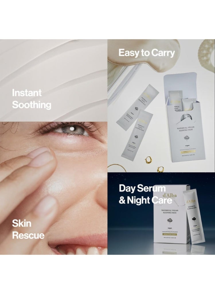 d'Alba d’Alba Piedmont Waterfull Vegan Sleeping Pack for Overnight Hydration, Glow & Soft Korean Skincare - Image 5