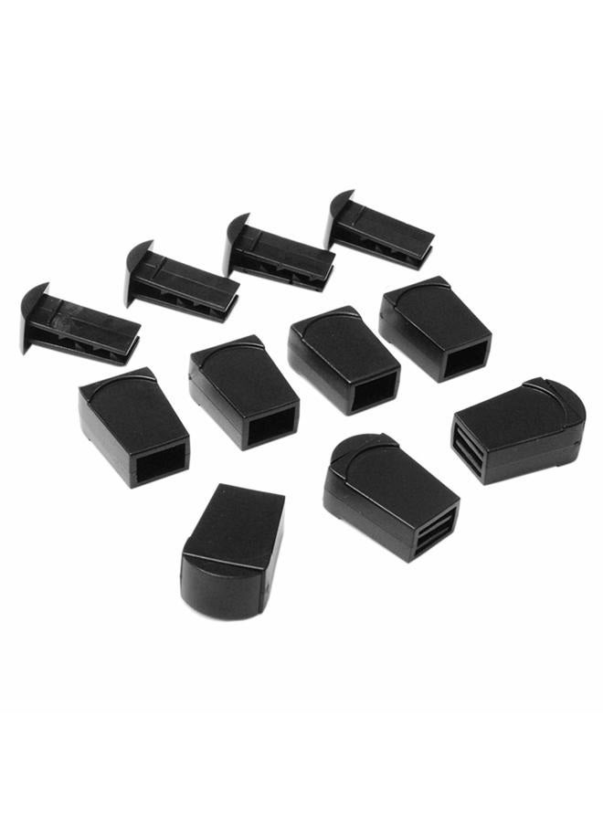 CooBigo 25pcs Zip Clip Buckle Zipper Pulls Cord Rope Ends Lock Black for Paracord FLC135-B - Image 1