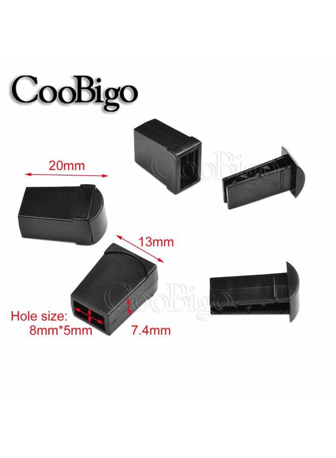 CooBigo 25pcs Zip Clip Buckle Zipper Pulls Cord Rope Ends Lock Black for Paracord FLC135-B - Image 2