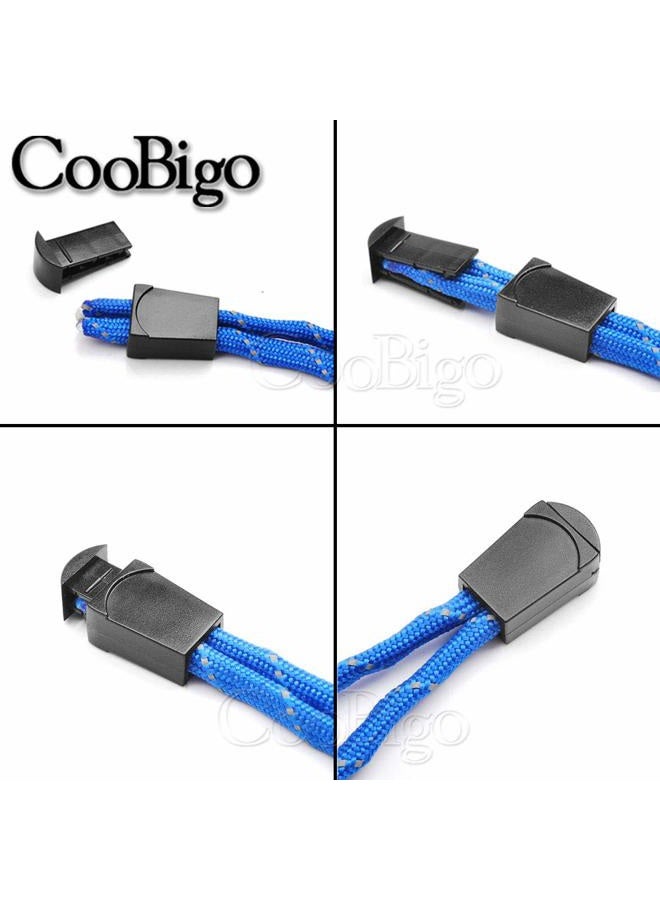 CooBigo 25pcs Zip Clip Buckle Zipper Pulls Cord Rope Ends Lock Black for Paracord FLC135-B - Image 3