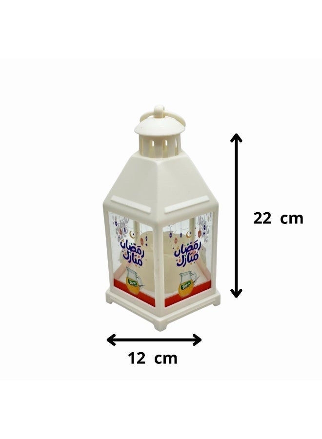 Vintage Islamic Style Plastic Ramadan Lantern with Light  22X12 cm - Image 2