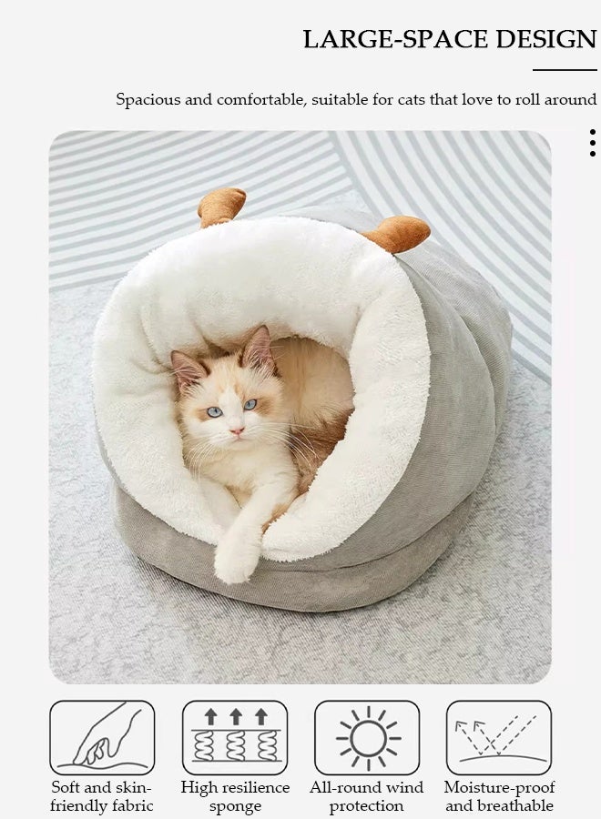 DUNISO Cat House, Cat Cave, Cat Sleeping Bed,Soft Plush Indoor Pet Bed Sofa,Washable Dog Bed,Portable Winter Warm Pet Bed Puppy Dog Calming Bed,Foldable Pet Cave Bed for Dogs and Small Cats - Image 3