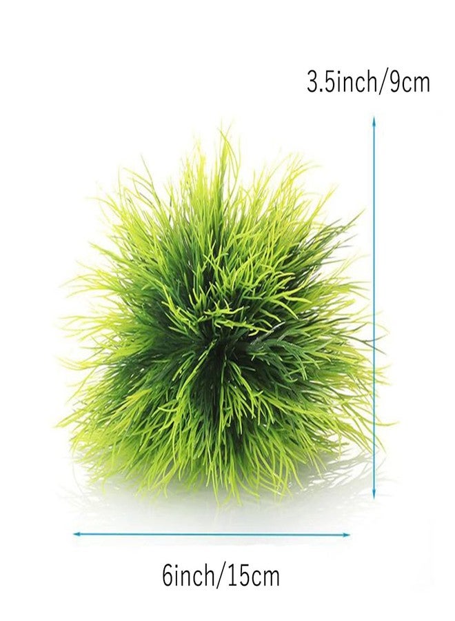 Smoothedo-Pets Aquarium Plants Fish Tank Decorations 2pcs Small Size/3.5inch Ornament Plastic Artificial Plant Goldfish Waterscape Fish Hides Mini Grass Set (2pcs/Green) - Image 3