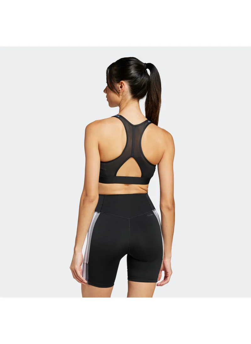 اديداس Power React Train Medium Support 3 Stripe Bra