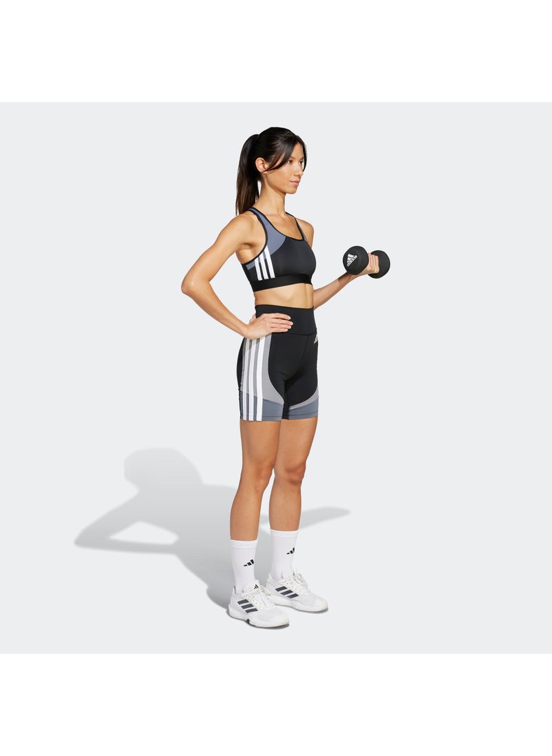 Adidas - Power React Train Medium Support 3 Stripe Bra - Image 1