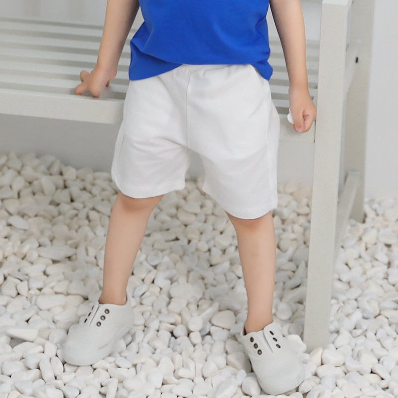 Mi Chun's New Kidsren's Clothing for Boys and Girls, Summer Korean Style Pure Color Shorts, Pure Cotton Pants, Kidsren's Medium Pants, Trendy - Image 4