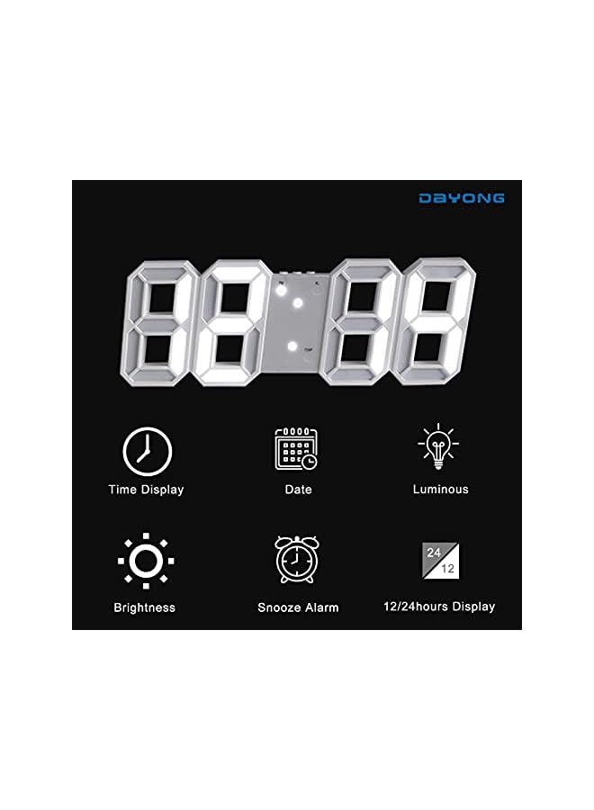 DAYONG LED Digital Wall Clock Table Desktop Alarm Clock Nightlight For Home Living Room Office - Image 5
