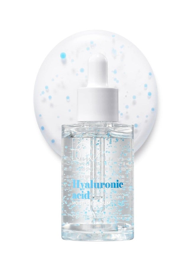 BOM Hyaluronic Acid Moisturizing Serum 1.69 fl oz, Lightweight Vegan Facial Serum with Moisture Capsules and Vitamins, Deep 20 Layer Hydration, Face Plumping, Hypoallergenic, Dry Skin Korean Skincare - Image 1