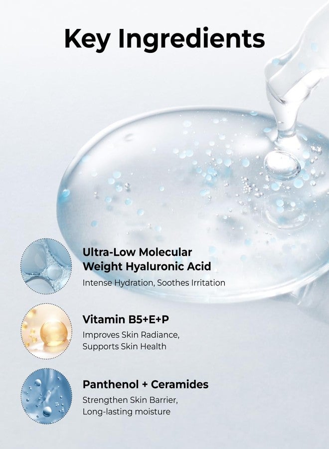 BOM Hyaluronic Acid Moisturizing Serum 1.69 fl oz, Lightweight Vegan Facial Serum with Moisture Capsules and Vitamins, Deep 20 Layer Hydration, Face Plumping, Hypoallergenic, Dry Skin Korean Skincare - Image 3