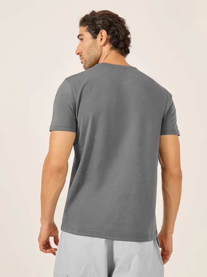 Fort Collins Fort Collins Men Grey Graphic Print Crew Neck T-Shirt