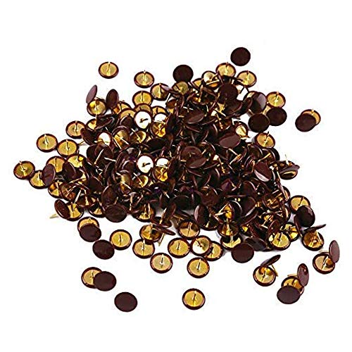 Ornerx Flat Push Pins Decorative Thumbtacks for Cork Brown 200 Count - Image 1
