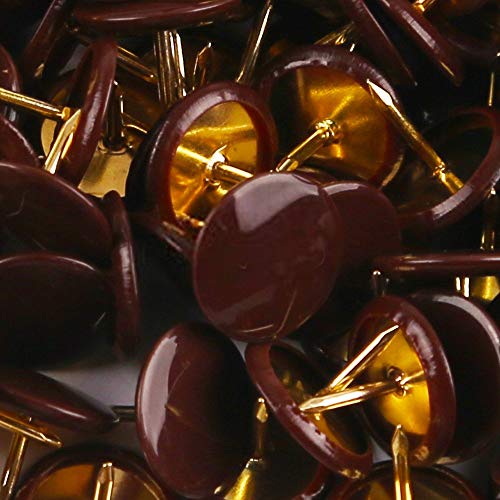 Ornerx Flat Push Pins Decorative Thumbtacks for Cork Brown 200 Count - Image 2
