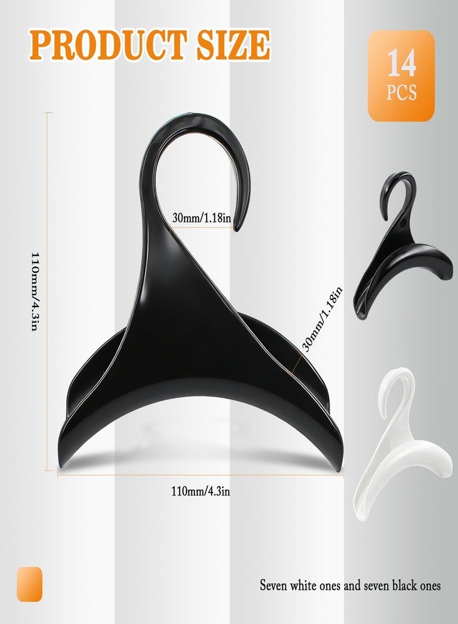 AILUHONG 14Pcs Purse Hanger Hook Acrylic Bag Hook Handbag Organize Hanger for Closet Organizer Storage Purses Handbags Satchels Backpacks Tote Holder (Black & White) - Image 2