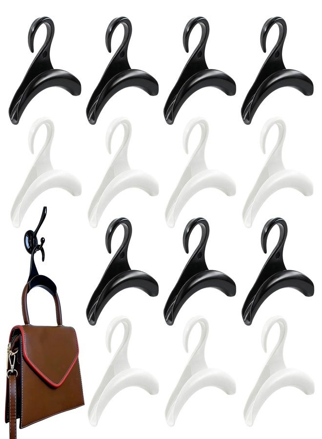 AILUHONG 14Pcs Purse Hanger Hook Acrylic Bag Hook Handbag Organize Hanger for Closet Organizer Storage Purses Handbags Satchels Backpacks Tote Holder (Black & White) - Image 1