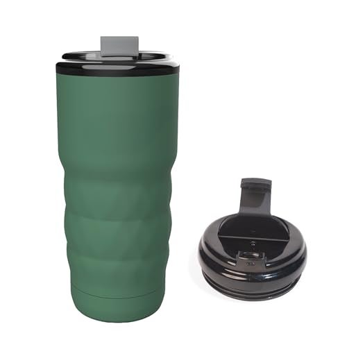 Headway Java Insulated Tumbler | Stainless Steel Thermos Flask | Flip Open Lid | Coffee Mug Travel | Coffee Mug | Tumbler for Office | Meridian Green | 600 ml - Image 1