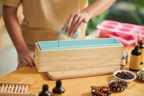 haclum Tall Skinny Wooden Soap Molds for Soap Making Large- 5 lb Soap Molds Loaf with lid, Rectangle Silicone Soap Loaf Molds 80oz - Image 5