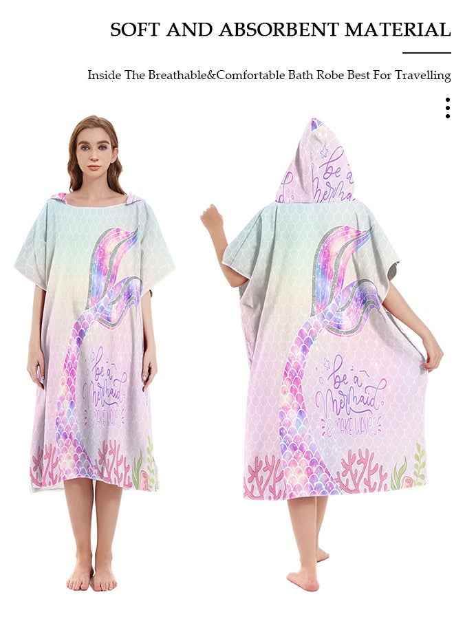 DUNISO Beach Changing Towel Surf Poncho Robe,Swim Towel Hooded Surf Poncho for Adults,Light Weight Compact Microfibre Changing Wetsuit for Women and Men,Surfing Swimming Bathing - Image 2