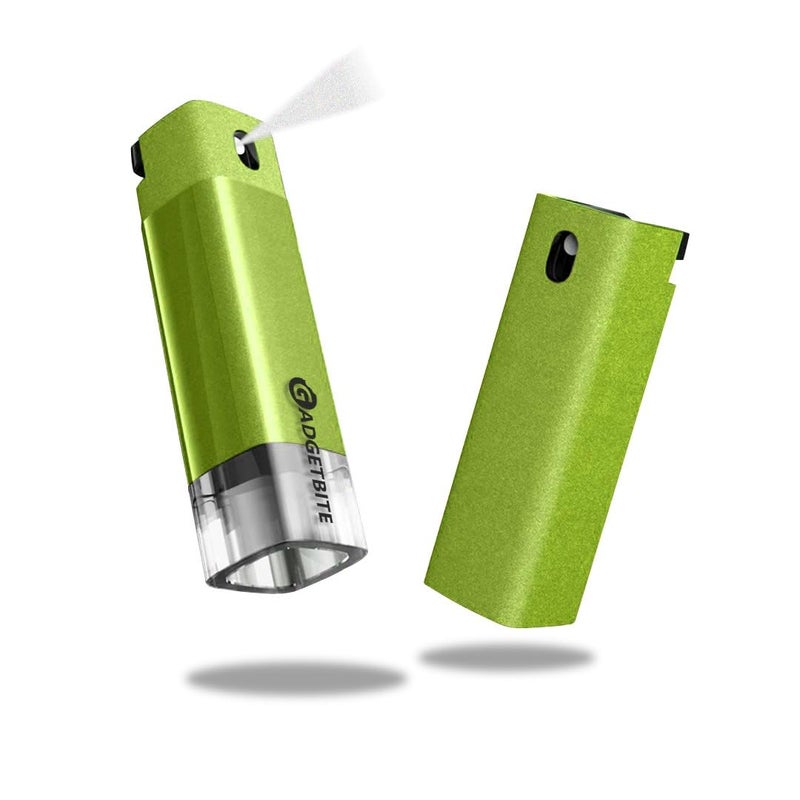 GadgetBite 3 in 1 Multifunctional Cleaner for Screens - Fingerprint-Proof Shell, Portable, and Reusable with Integrated Spray (Green) - Image 1