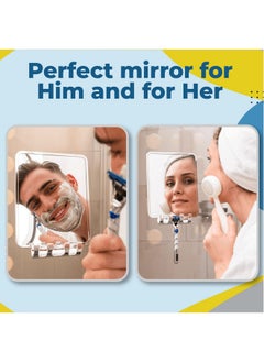 Luxo Luxo Shower Mirror, Shower Mirror fogless for Shaving with a Removable Razor Holder - Shaving Mirror for Shower with a Powerful Suction Cup - Shatterproof fogless Mirror for Shower  - Image 4