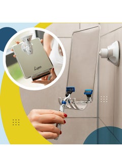 Luxo Luxo Shower Mirror, Shower Mirror fogless for Shaving with a Removable Razor Holder - Shaving Mirror for Shower with a Powerful Suction Cup - Shatterproof fogless Mirror for Shower  - Image 2