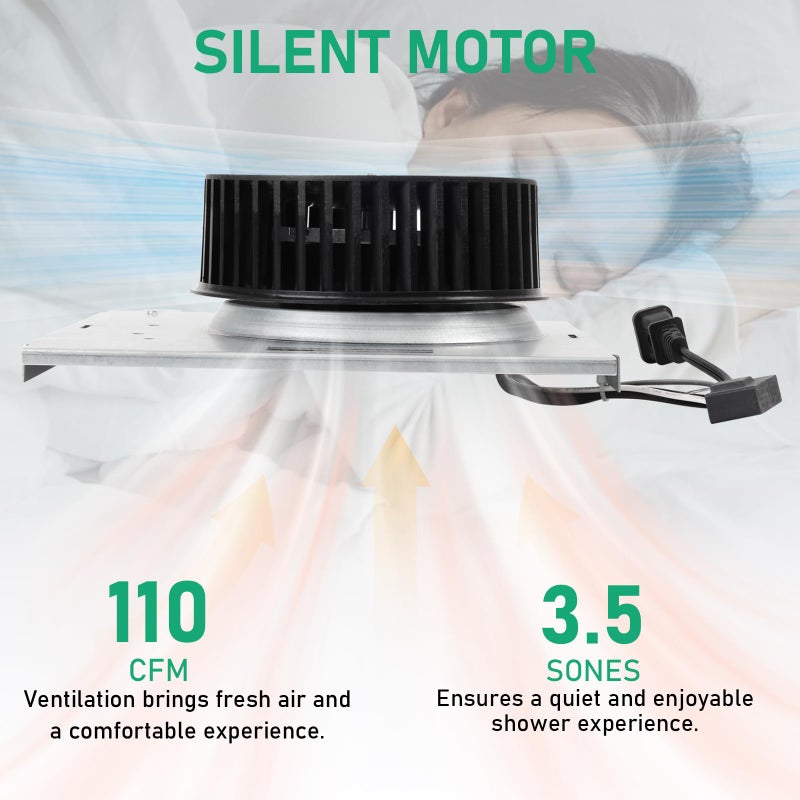 Motoasis ?Upgrade? Model 8814R  Compatible With Nutone 8814 8663 8673 Unit 110Cfm Fan 3.5 Sones  Compatible With Nutone 6334  6445  8673Dg  8673Lg  8673Nldg  8673Nlp  8673Np  8673P  8673Rp  9""X9"" - Image 4