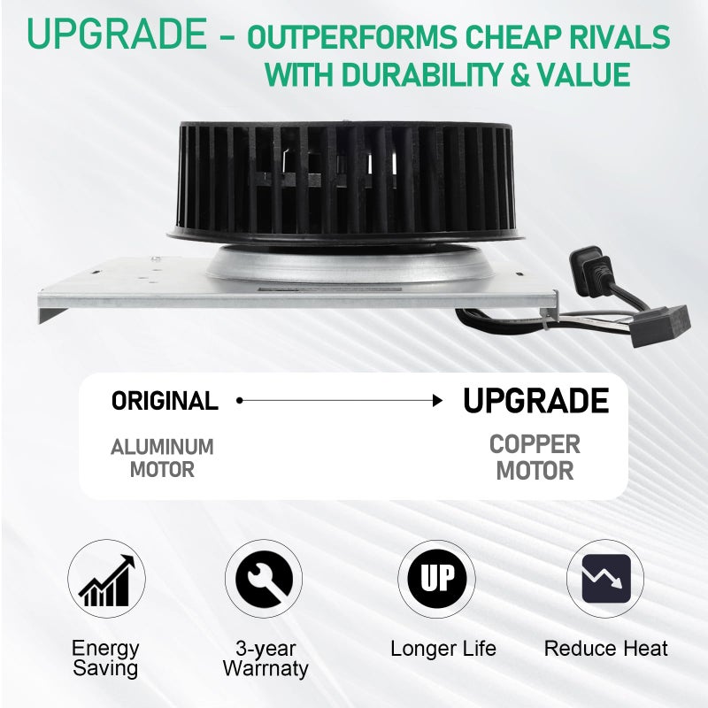 Motoasis ?Upgrade? Model 8814R  Compatible With Nutone 8814 8663 8673 Unit 110Cfm Fan 3.5 Sones  Compatible With Nutone 6334  6445  8673Dg  8673Lg  8673Nldg  8673Nlp  8673Np  8673P  8673Rp  9""X9"" - Image 3