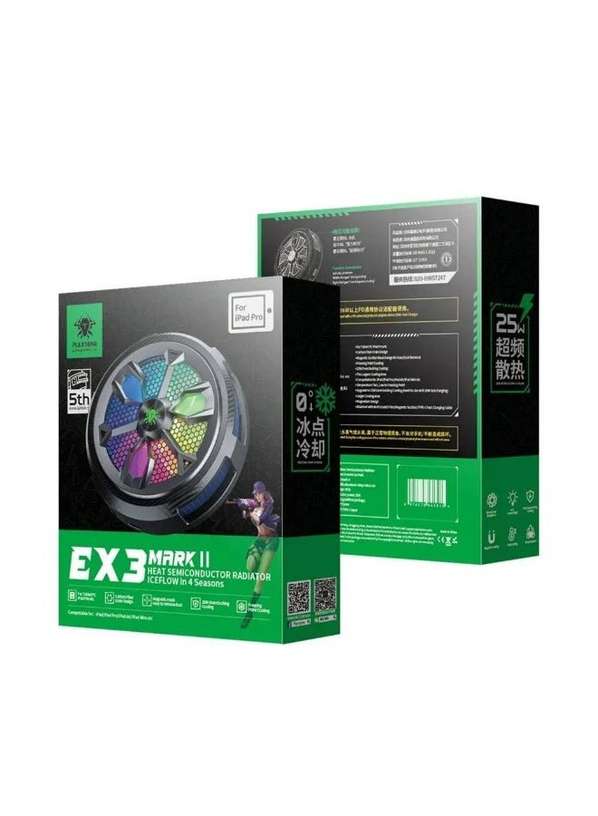 بليكستون بيلف-ستون EX3 Mark II RGB مبرد شبه موصل مغناطيسي للألواح/ التابلت – تبريد 25 واط، USB-C، تصميم ألياف كربونية - Image 2