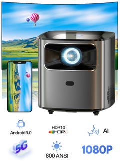 Auto Focus Projector,5600 Lumens Native 1080P Full HD WiFi 6  Mini Projector,4K Supported Android OS Movie Projector, Smart Home Projector Compatible With Phone/PCs/XBox/PS5/TV Stick/HDMI/USB