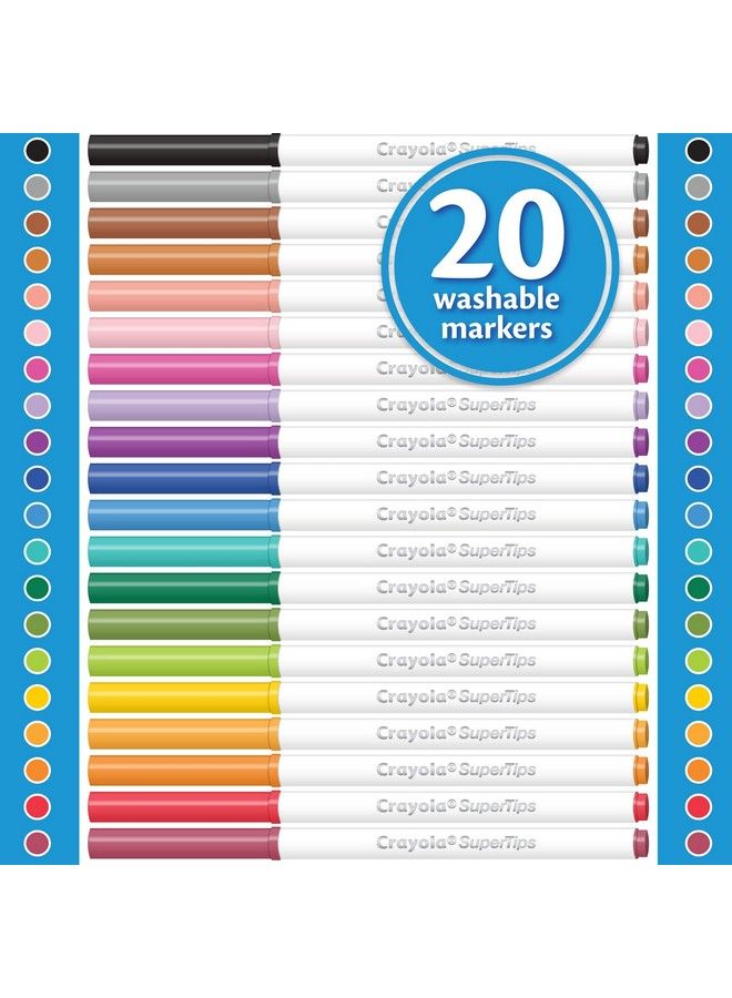 Crayola Super Tips Markers Coloring Book Markers 20 Count - Image 5