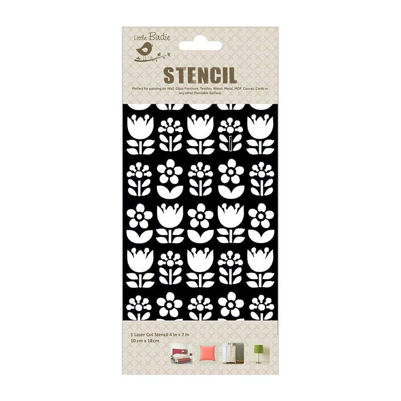itsy-bitsy - Stencil Flowerful | 4" x 7" ||Stencils for Wall Painting, Craft and Art Painting | Reusable Painting Template for Home Decor, Crafting, DIY Albums and Scrapbook, Cake, Tile, Fabric - Image 2
