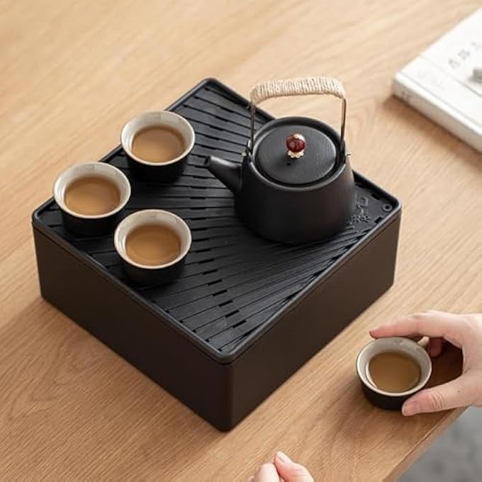 rayihni Japanese Tea Set Chinese Tea Sets With Porcelain Teapot  Cups Chinese Gongfu Tea Set Asian Tea Set For AdultsTravelReady 1 Teapot250Ml845Oz  4 Tea Cups40Ml135Oz - Image 5