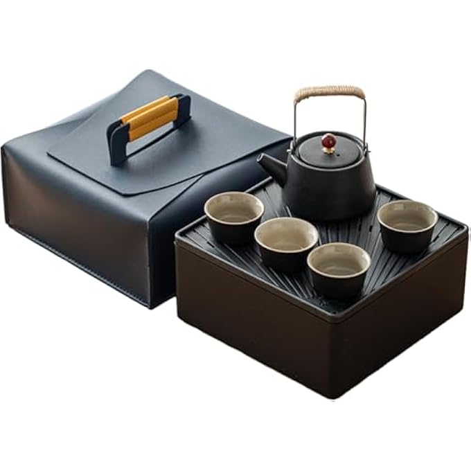 rayihni Japanese Tea Set Chinese Tea Sets With Porcelain Teapot  Cups Chinese Gongfu Tea Set Asian Tea Set For AdultsTravelReady 1 Teapot250Ml845Oz  4 Tea Cups40Ml135Oz - Image 2
