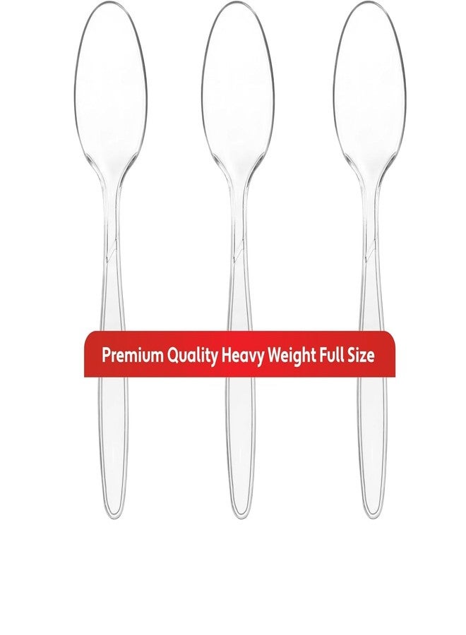 Munfix 360 Count Extra Heavy Duty Clear Plastic Silverware, 180 Forks, 180 Spoons, BPA Free Disposable Cutlery Set, Premium Bulk Utensils Plasticware for Party Supplies - Image 4
