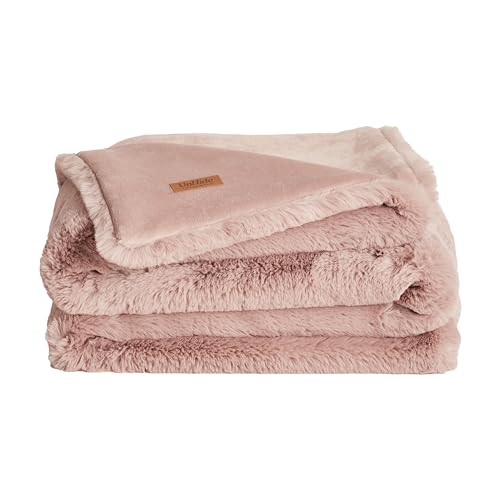 UnHide Marshmallow - Faux Fur Blanket - Heavy Weight, Extra Soft Blanket - Made from Recycled Materials - Machine Washable - Medium (60" x 80") - Rosy Baby - Image 1