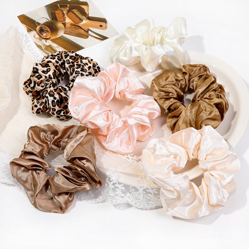 Ivyu 16 Scrunchies for Women - Satin Hair Ties and Bands, Big Ponytail Holders for Thick, Curly Hair, Cute No-Crease Pony Tails, No Damage - Image 4