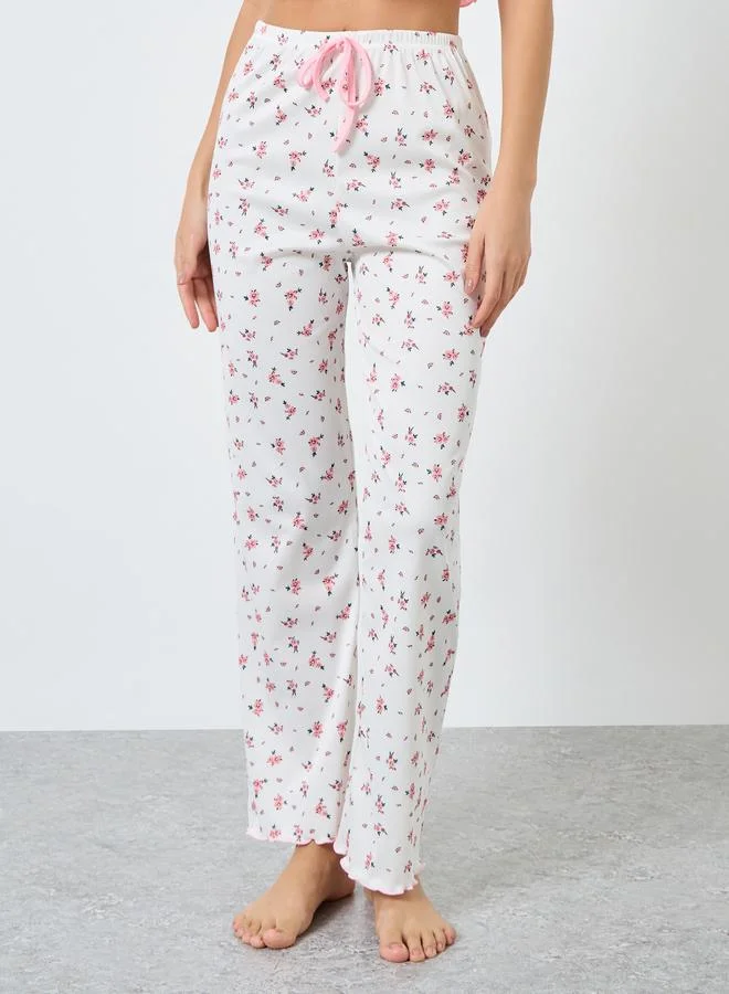 Take Two Take Two Pack of 3 - Lace Insert Crop Cami, Printed Shorts and Pyjama
