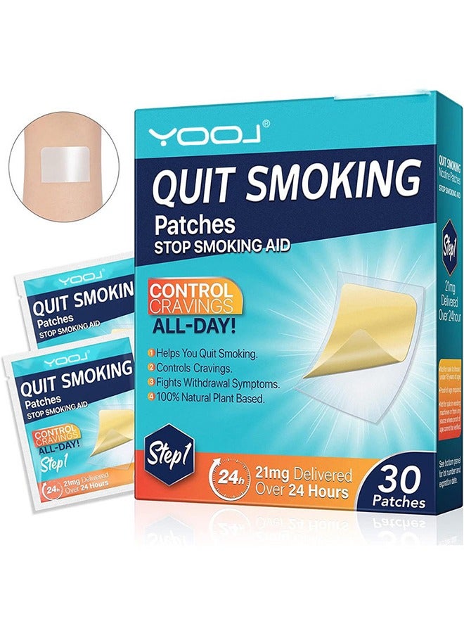 Quit Smoking Patches，Quit Smoking Aid，Easy And Effective Smoking Cessation Stickers，30 Count Patches to Help Quit Smoking,Stop Smoking Aids That Work with 2 Week (21mg) - Image 1
