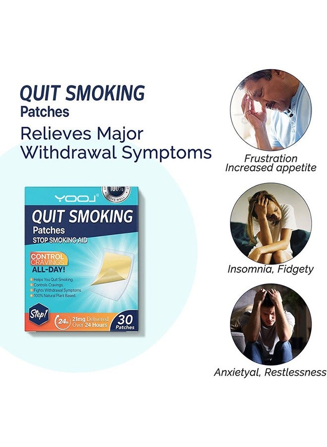 Quit Smoking Patches，Quit Smoking Aid，Easy And Effective Smoking Cessation Stickers，30 Count Patches to Help Quit Smoking,Stop Smoking Aids That Work with 2 Week (21mg) - Image 2