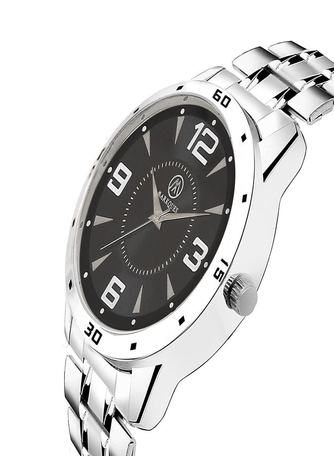 MARKQUES Stainless Steel Chain Men's Watch, Leather Wallet and Belt 3 in 1 Combo Gift Set for Men and Boys (BON-770109-MAX-02-NL-01) - Image 3
