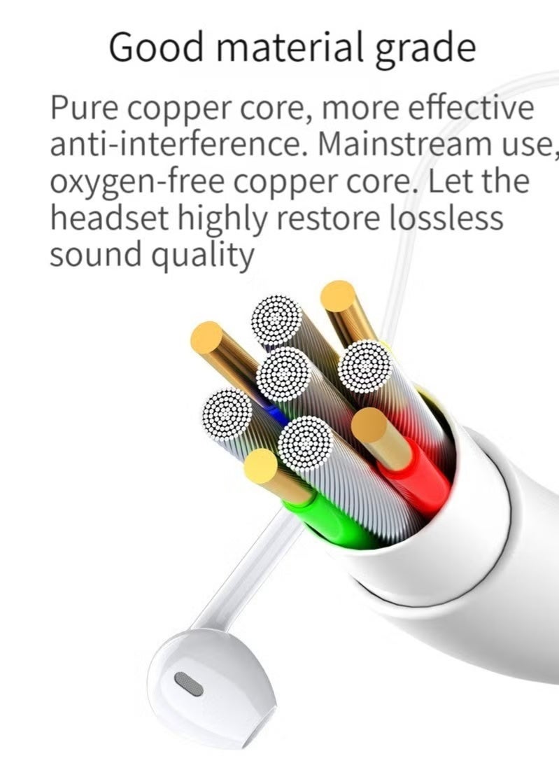 إيغوروف سماعات أذن سلكية USB C مع ميكروفون وتحكم في مستوى الصوت، سماعات أذن داخلية مريحة لأجهزة آيفون 15 برو ماكس، آيباد برو/إير، سامسونج (أبيض) - Image 4