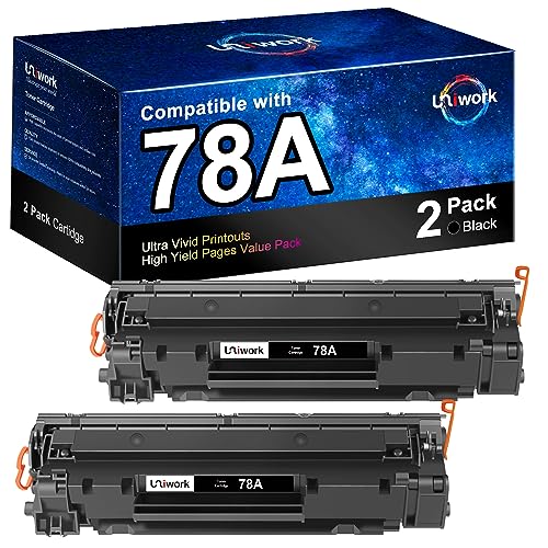 Uniwork 78A Black Toner Cartridges (2-Pack)-Compatible Toner Replacement for HP 78A CE278A Toner Cartridges Works with HP Laserjet Pro P1566, P1606 Series, HP Laserjet Pro MFP M1536 Series | CE278A - Image 1