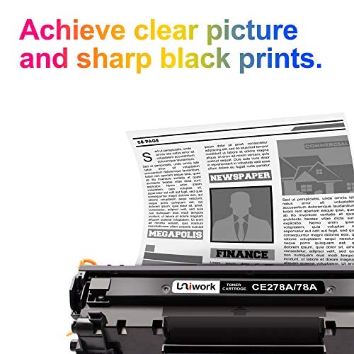 Uniwork 78A Black Toner Cartridges (2-Pack)-Compatible Toner Replacement for HP 78A CE278A Toner Cartridges Works with HP Laserjet Pro P1566, P1606 Series, HP Laserjet Pro MFP M1536 Series | CE278A - Image 3