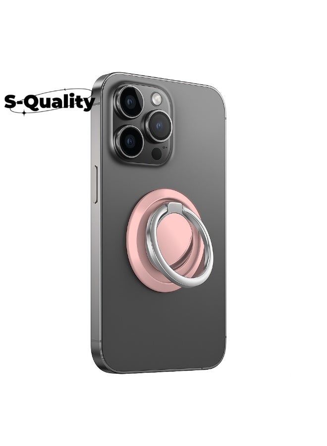 S-Quality 1 Pack Pink, Magnetic Phone Ring Holder, 360° Rotatable Folding Finger Grip Holder for Smartphones - Image 1