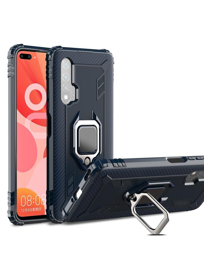 S-TOP Case For Huawei nova 6 Carbon Fiber Protective Case with 360 Degree Rotating Ring Holder - Image 1