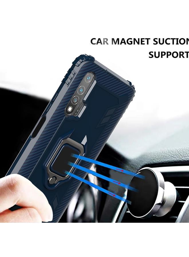 S-TOP Case For Huawei nova 6 Carbon Fiber Protective Case with 360 Degree Rotating Ring Holder - Image 5