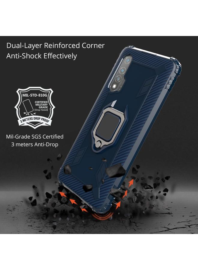 S-TOP Case For Huawei nova 6 Carbon Fiber Protective Case with 360 Degree Rotating Ring Holder - Image 3